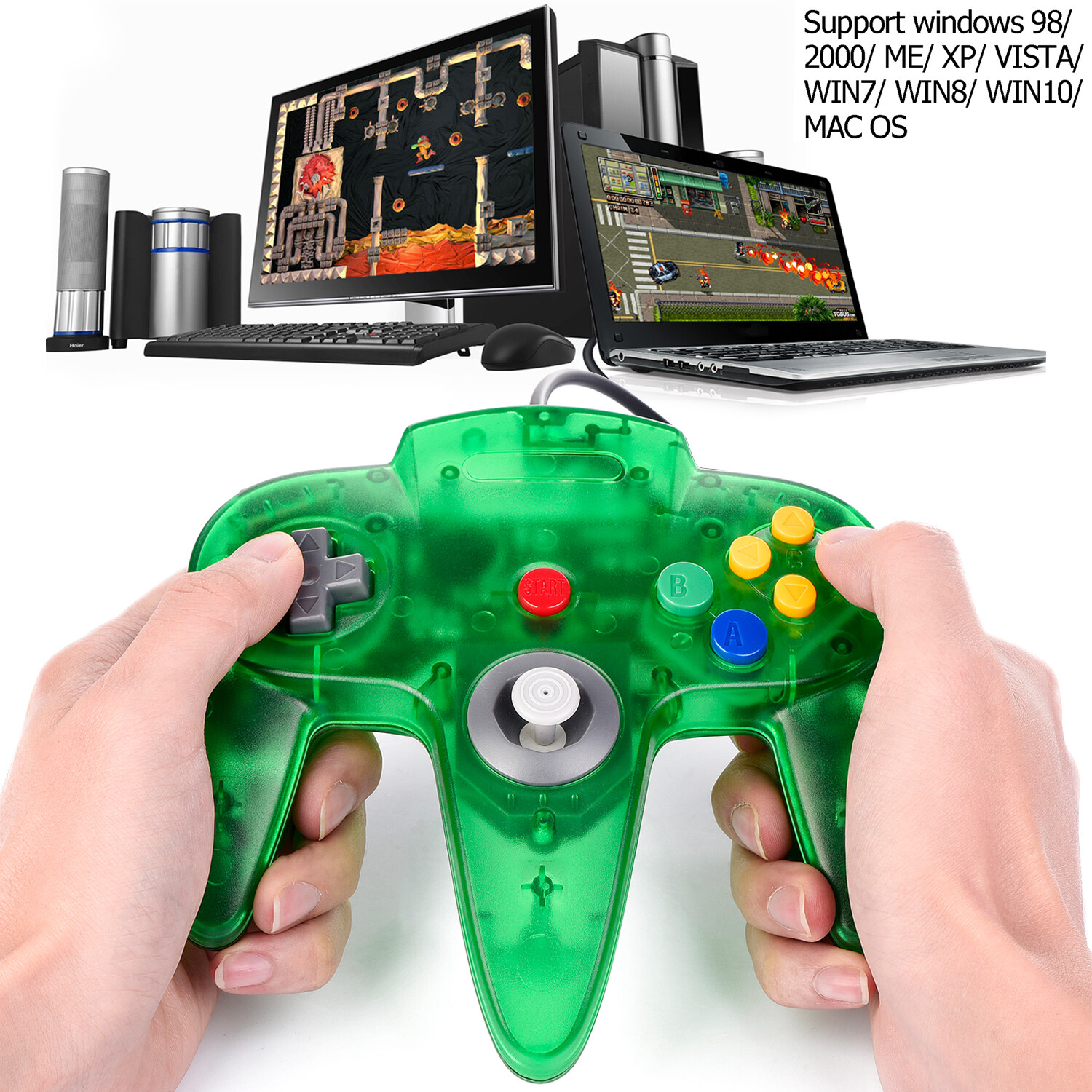 N64 USB Controller Gamepad Joystick Joypad for Windows PC MAC Linux Raspberry Pi
