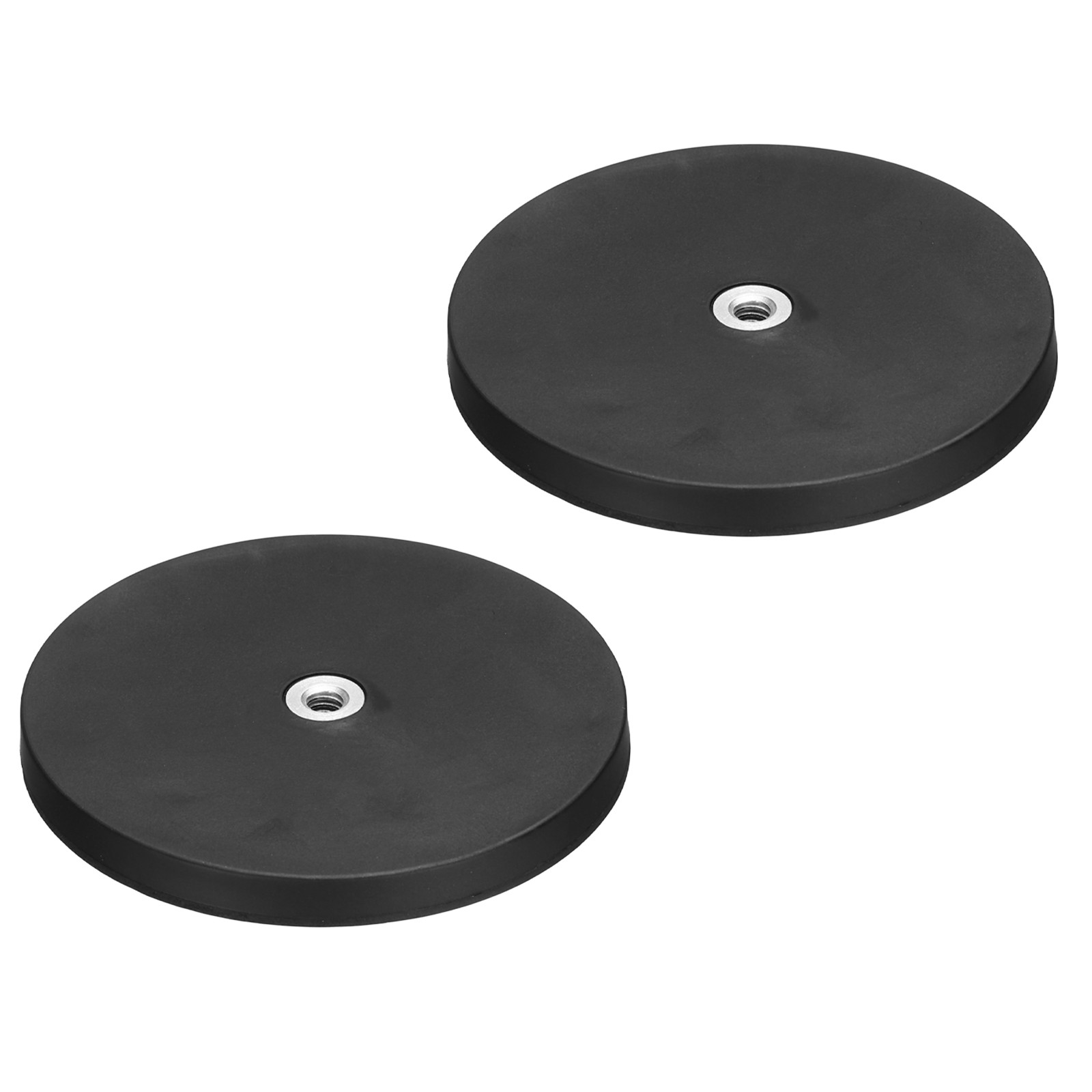 2Pcs 3.5" Rubber Coated Magnets, 88LBS Magnet Base with 1/4"-20 Female Threaded