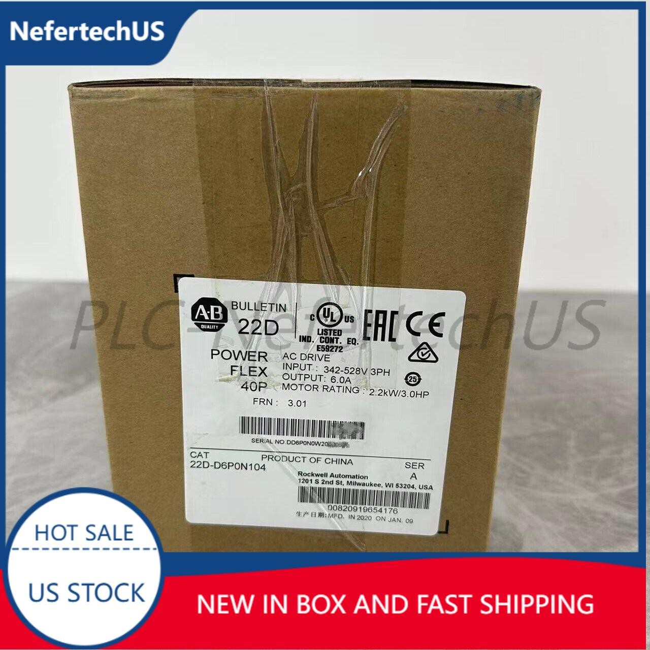 NEW Allen-Bradley 22D-D6P0N104 factory sealed PowerFlex 40P AC Drive US Free Tax