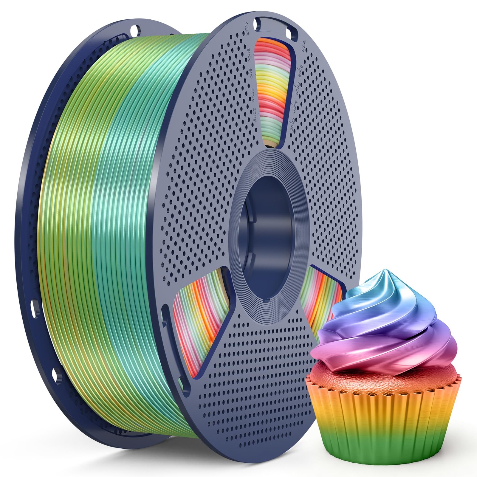 SUNLU Silk Rainbow PLA Filament 1.75mm,1KG, Rainbow Silk 01