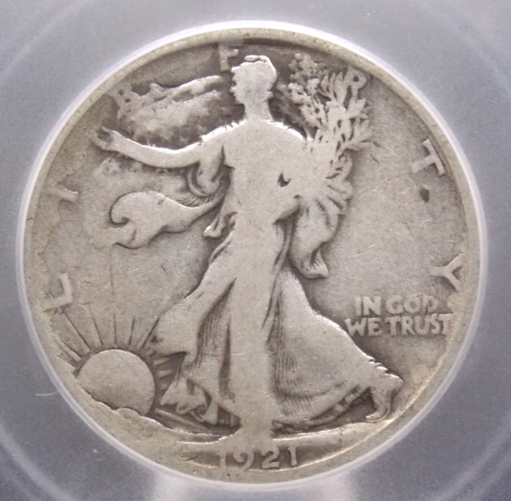 1921 "D" Walking Liberty SILVER Half Dollar 50c ICG G6 #001 🗝️Good ECC&C, Inc.