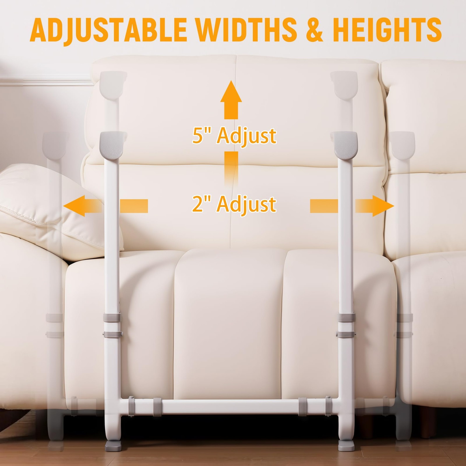 Couch Stand Assist with Handrails, Width and Height Adjustable Aid for Elderly