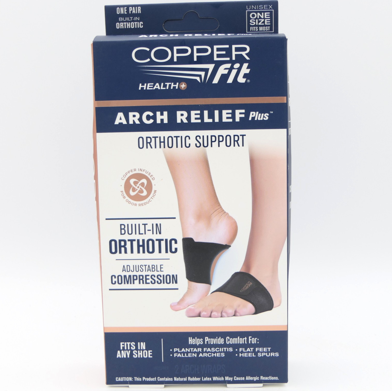 Copper Fit Health+ Arch Relief Plus Orthotic Support 1 Pair One Size Fits Most