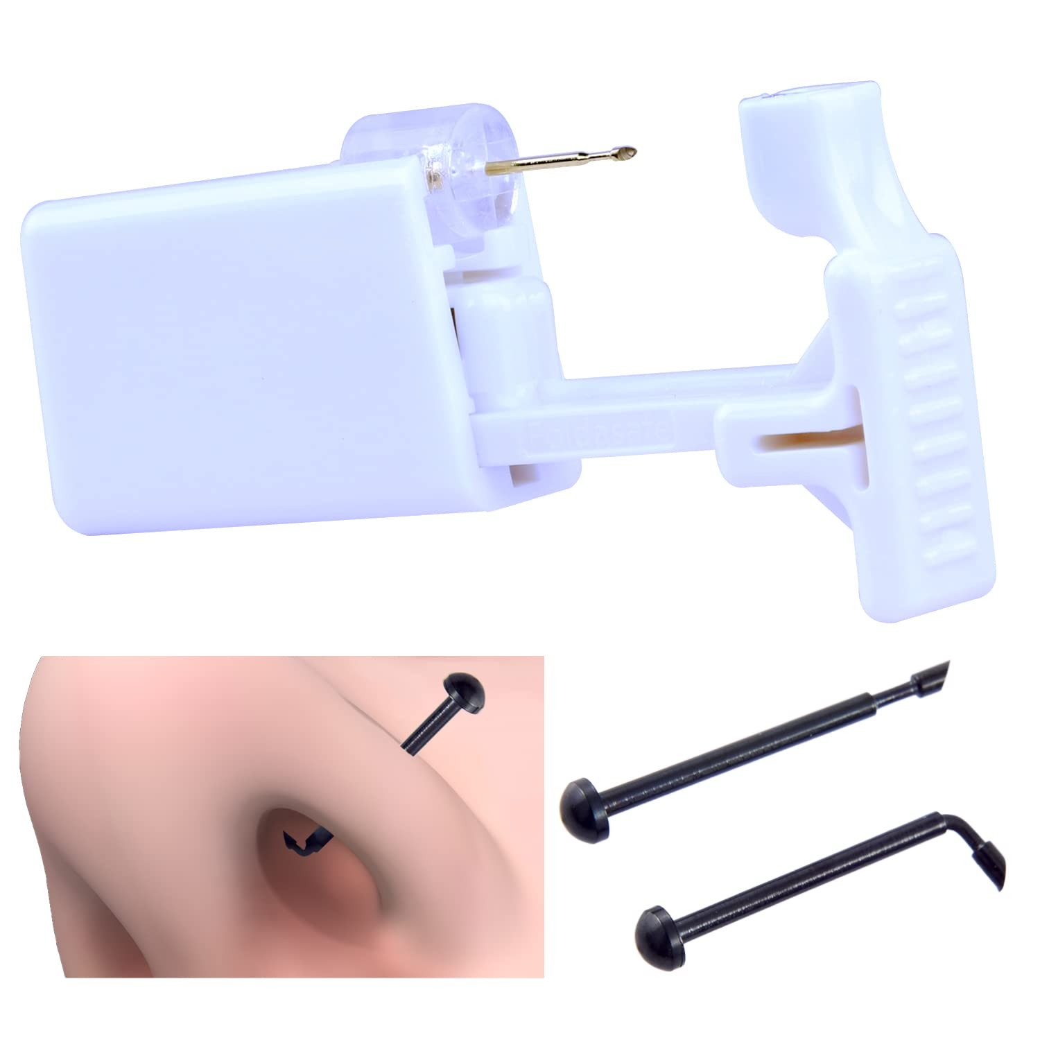Firstomato 1PC Disposable Nose Piercing Gun Self Nose Piercing Kit Piercing N...