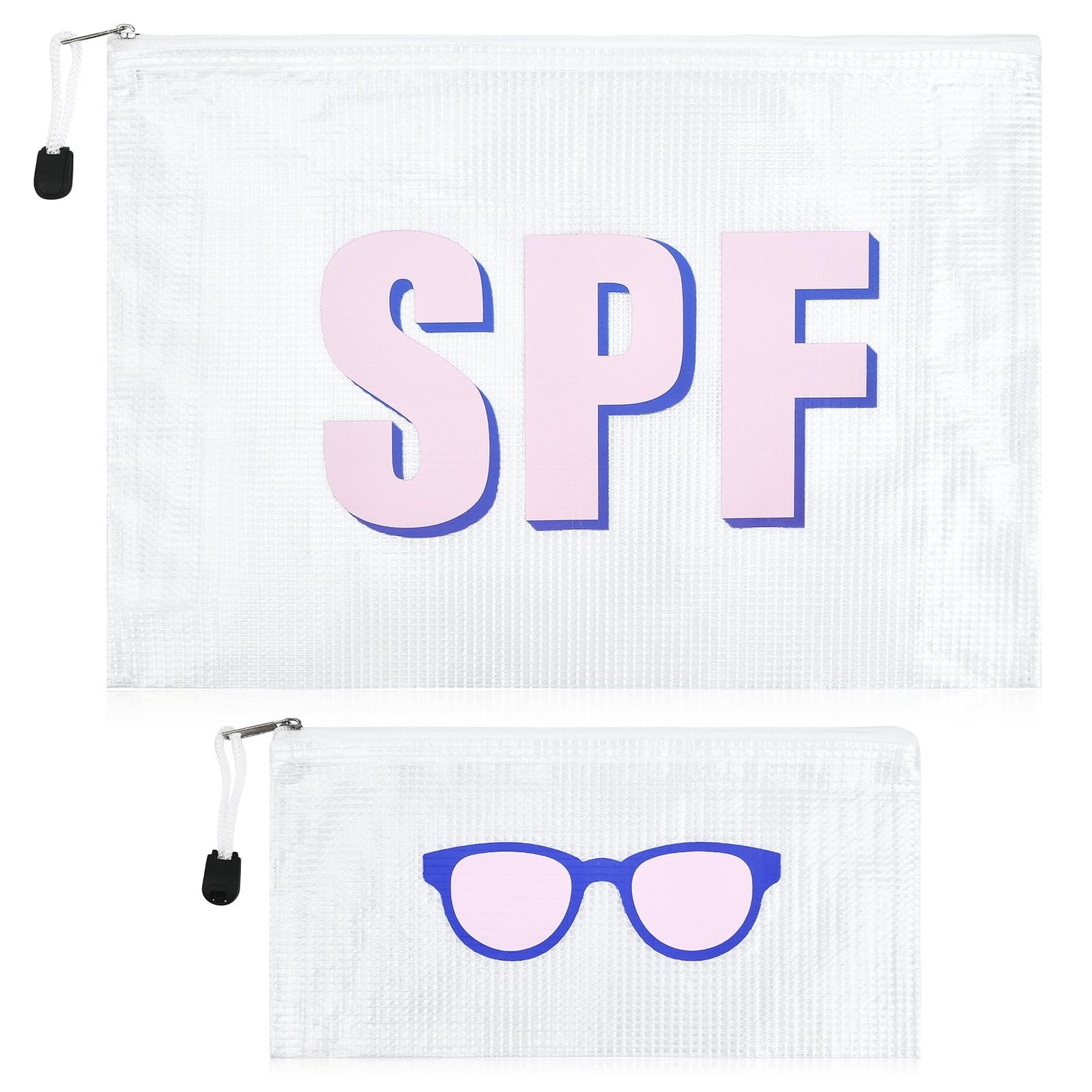 SOIDRAM 2PCS SPF Makeup Bag Clear Zippered SPF Bag Cosmetic Pouch Waterproof ...