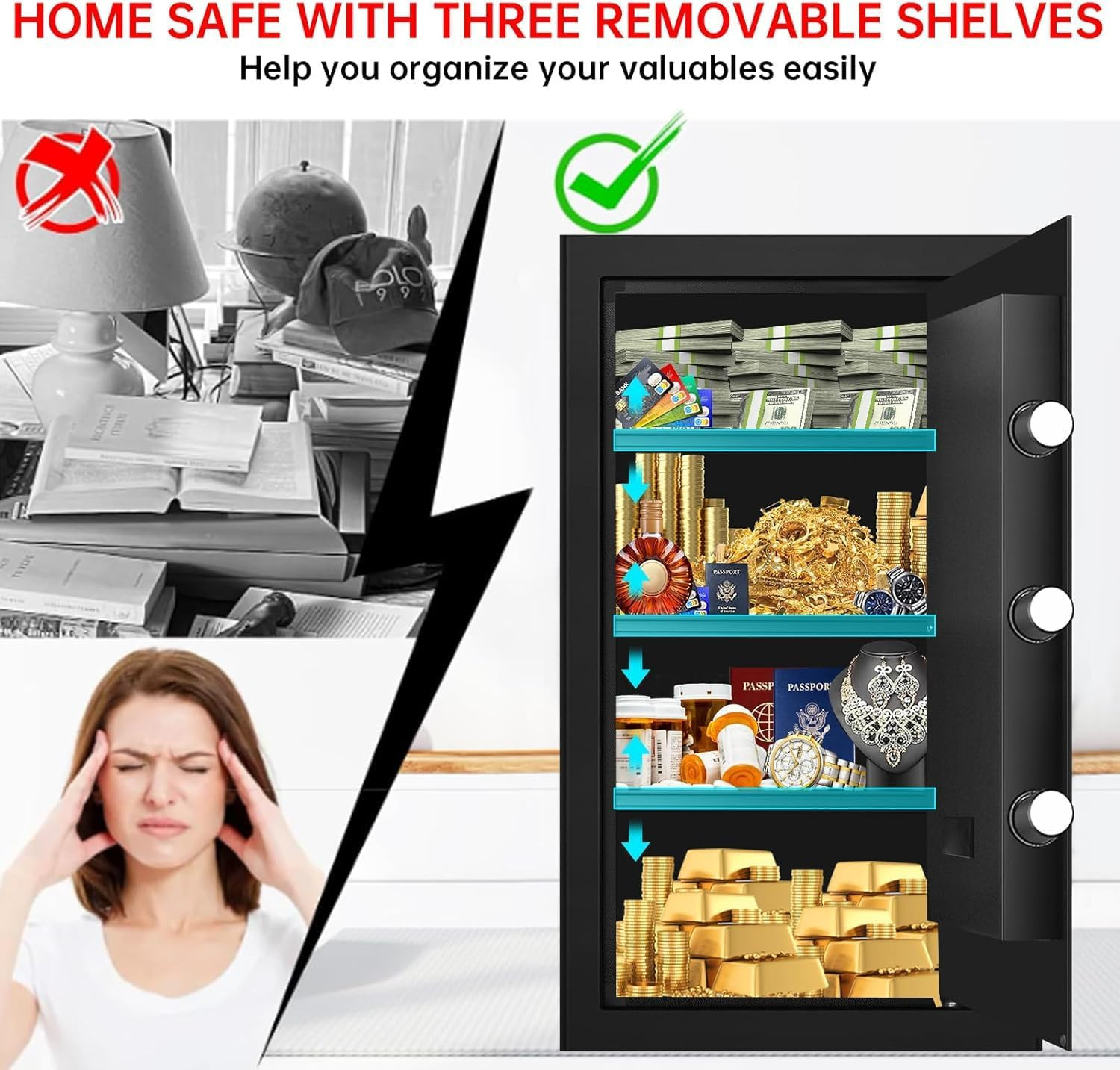 5.1 Cuft Fireproof Waterproof Safe with Electronic Keypad