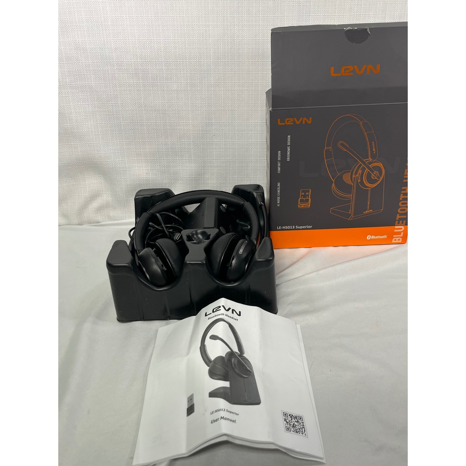 LEVN LE-HS013 Superior Bluetooth Headset Wireless AI Noise Cancel-Missing Dongle