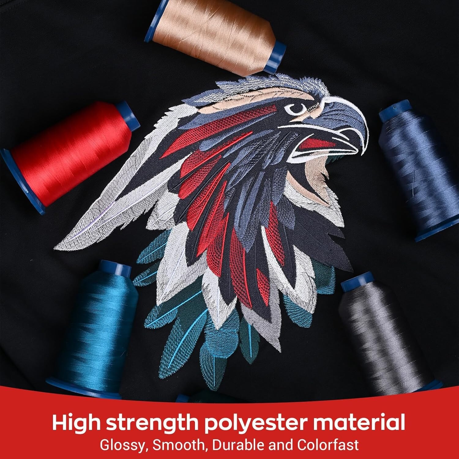 Ultimate 100 Color Polyester Thread Kit: 4000M Spools for Embroidery Excellence