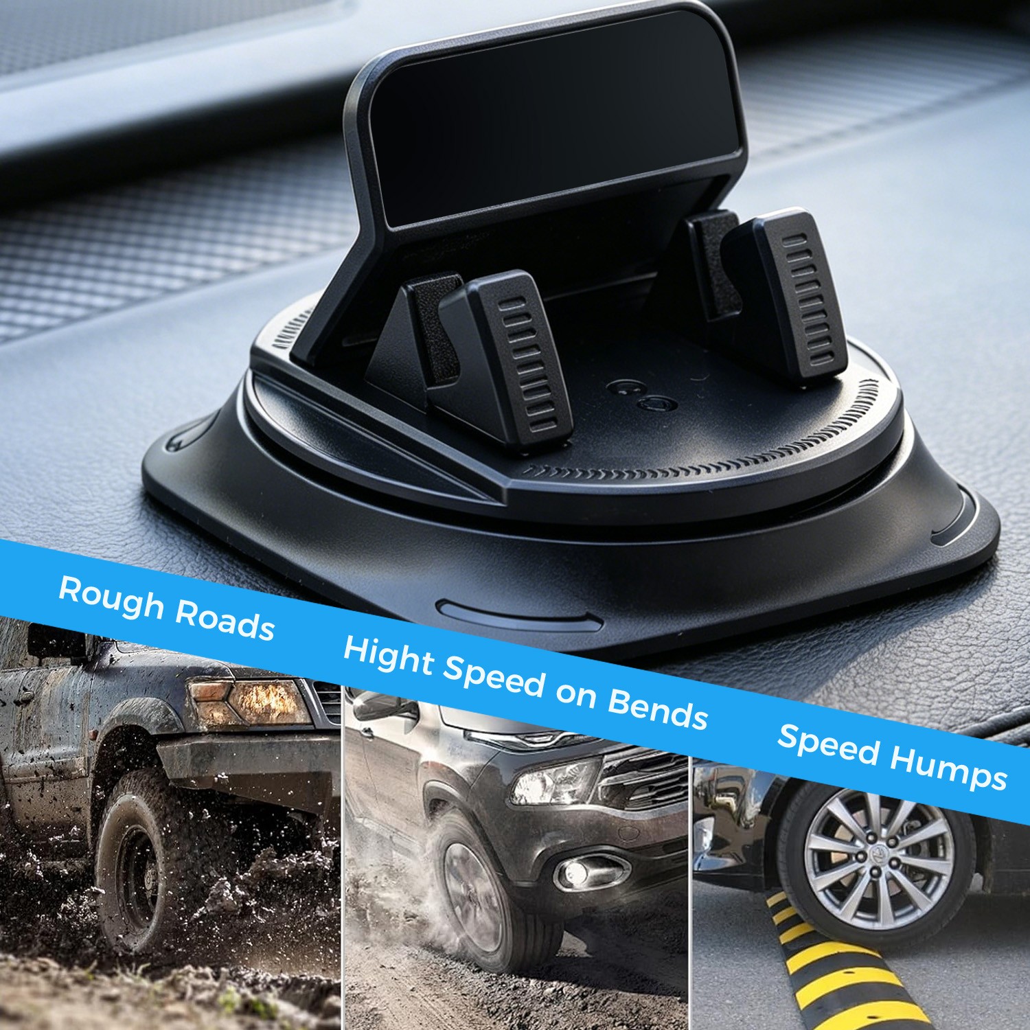 Universal Car Dash Phone Mount: Hands-Free Viewing,Shockproof,for iPhone&Android