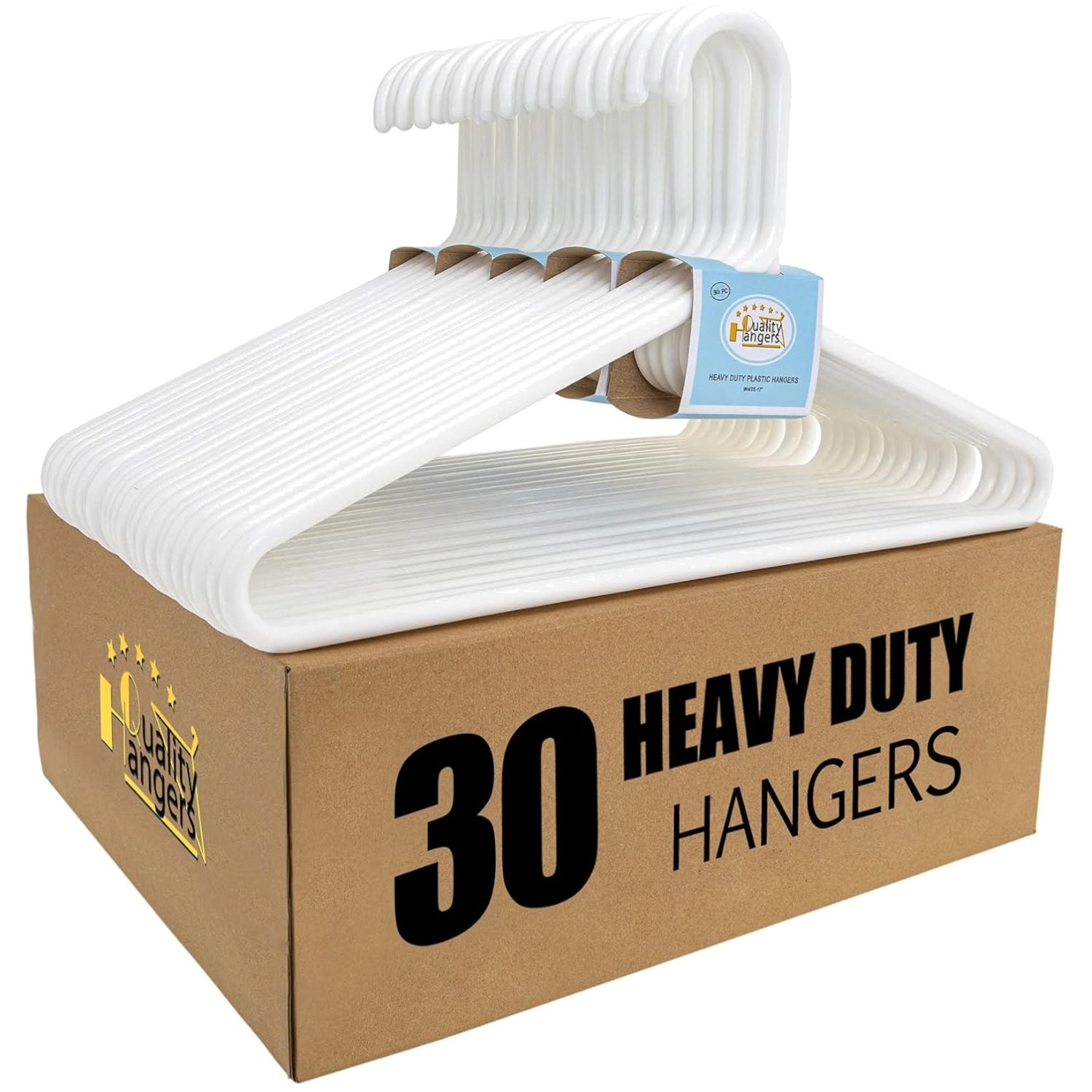 Thick Strong Plastic Hangers 30 Count – Stylish & Durable Clothing Storage