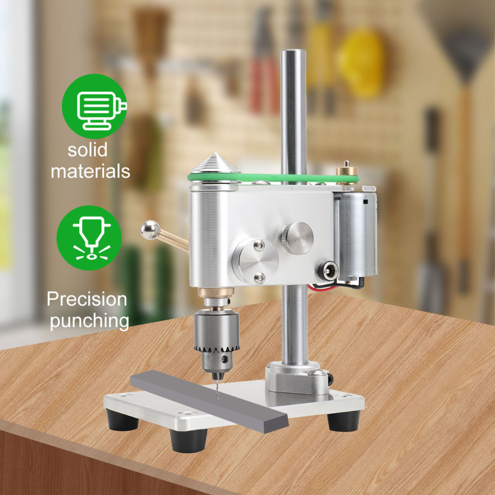 Mini Bench Drill Press 0.3-4mm Electric Benchtop Drill Press + 12V Power Adapter