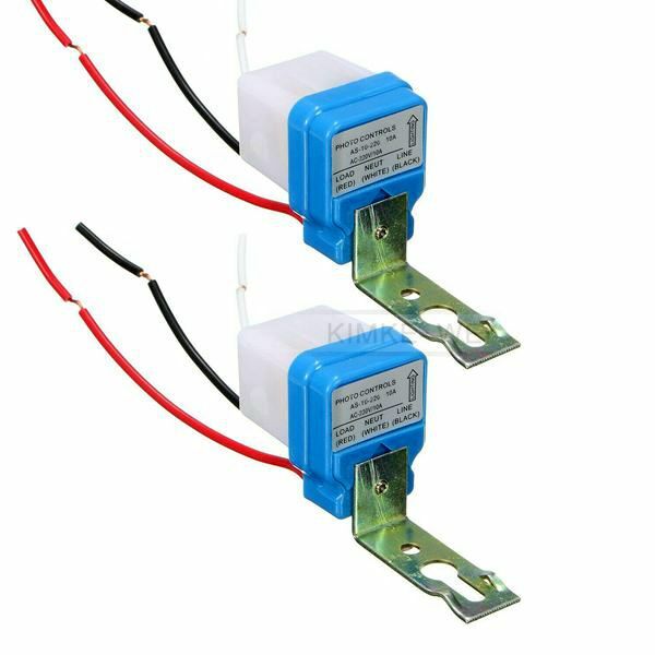 2x Automatic Auto On Off Street Light Switch Photo Control Sensor AC 220V 10A