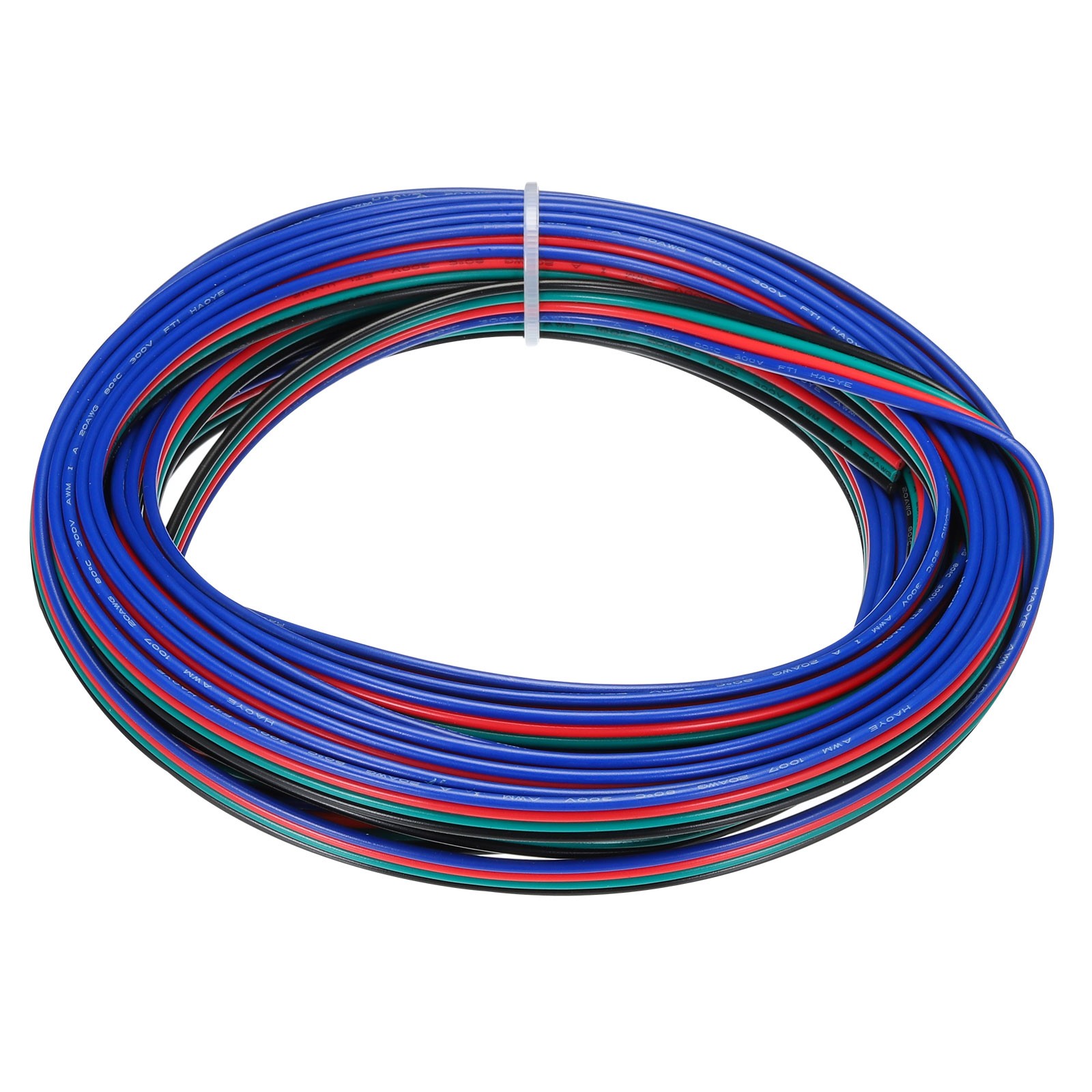 20 Gauge 4 Conductor Electrical Wire Tinned Copper Cable 24.6FT