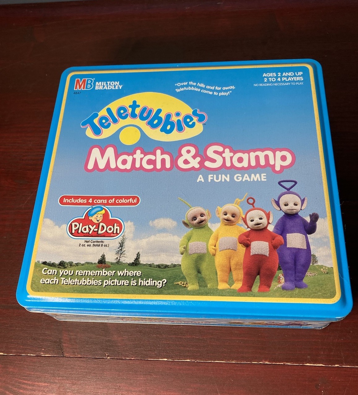 Vintage Teletubbies Play Doh Match and Stamp Game Unpunched 1998 Milton Bradley
