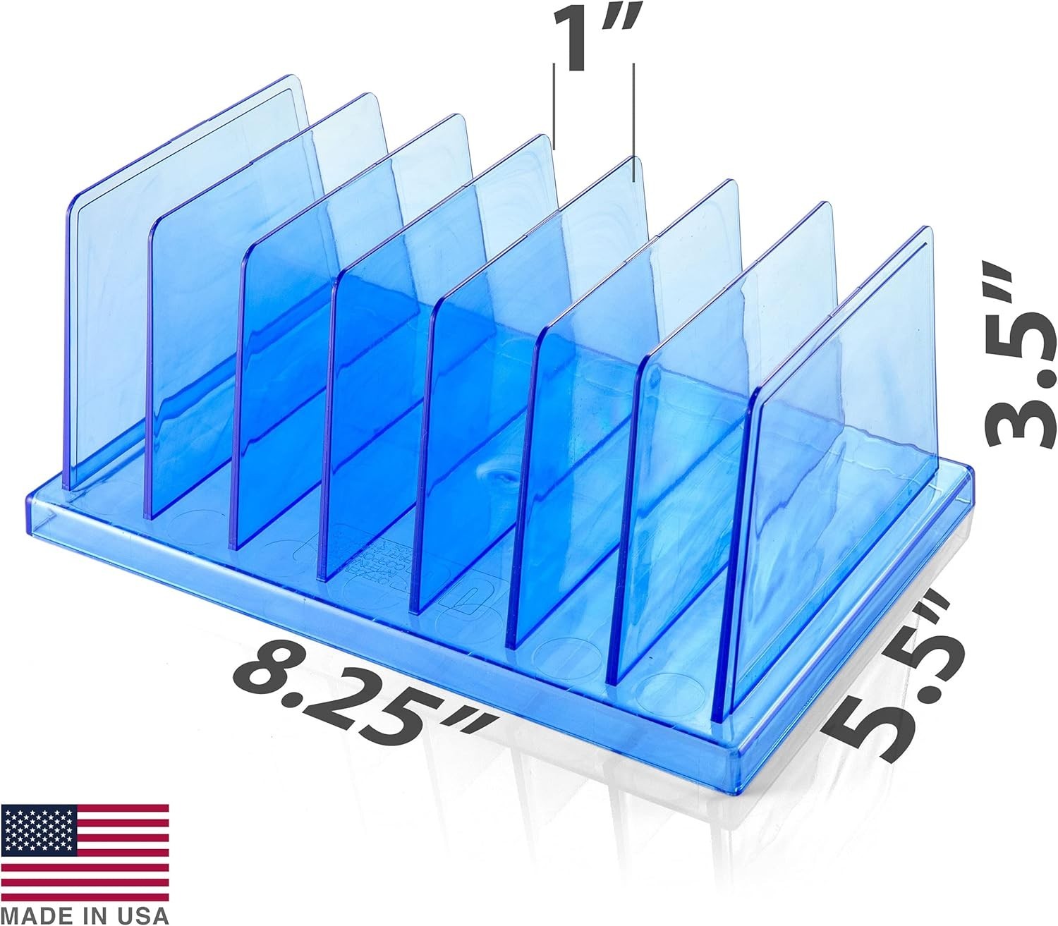 Blue Glacier 7-Compartment Desktop Organizer - Transparent Blue Elegance