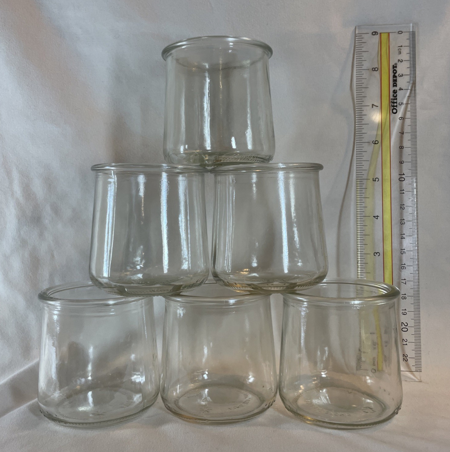 OUI Yogurt Empty Glass Jars Clean Lot Of 6