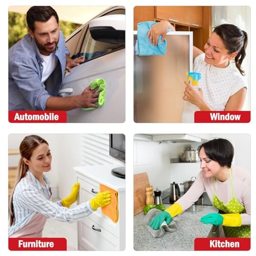 Microfiber Cleaning Cloth Pack, Microfiber Towels 12inx16in 24 Multi-colored
