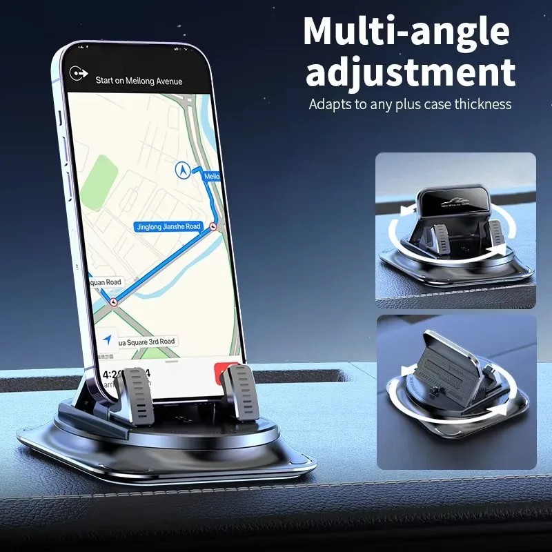 Car Phone Holder 360 Degree Rotation, Navigation Dashboard Mount Black
