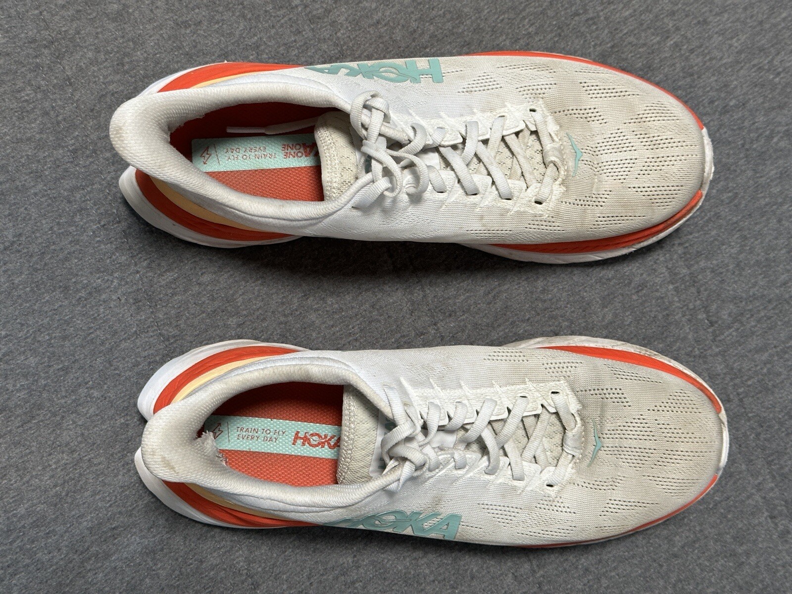 Hoka One One Mach 4 Mens 10.5 D Running Shoes Sneakers White Orange 1113528 WFS
