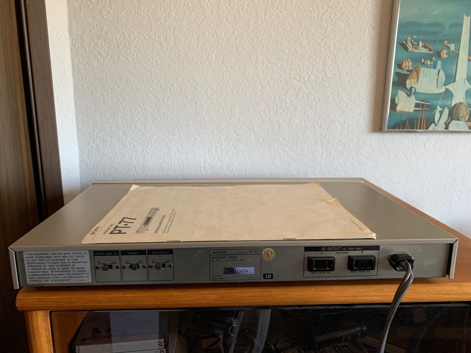 Vintage SONY Program Timer PT-77 with Manual