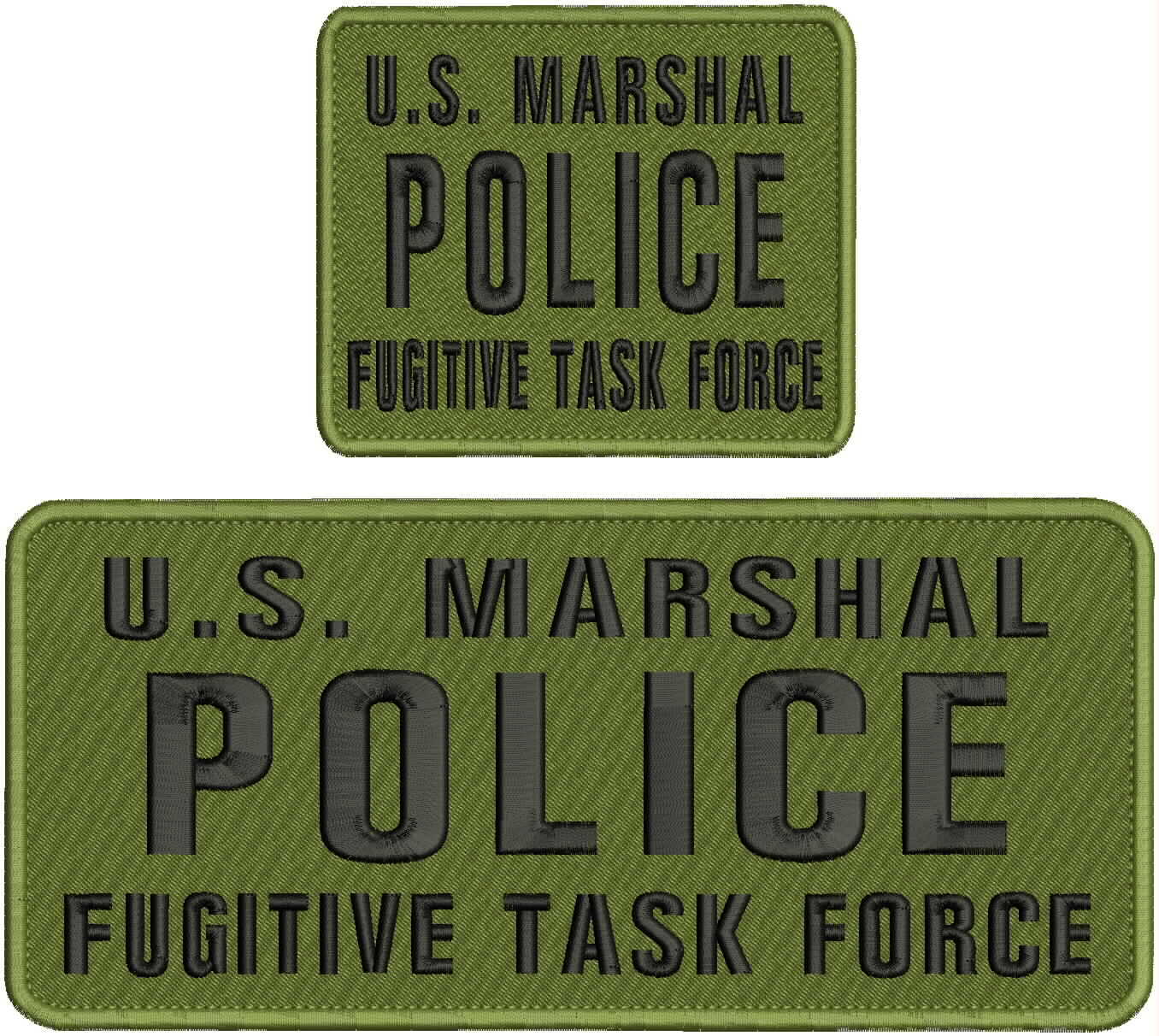 U.S. MARSHAL POLICEFUGITIVE TASK FORCE Embroidery Patch 4.75x11&4x5 hook on back