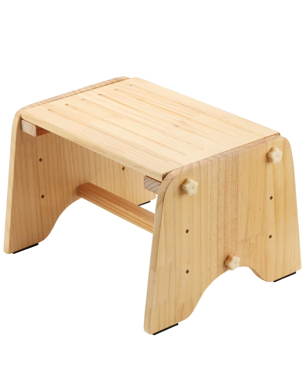 9" Wooden One Step Stool, Todder Step Stool Wood for Kids/Adults/Elderly, 200...