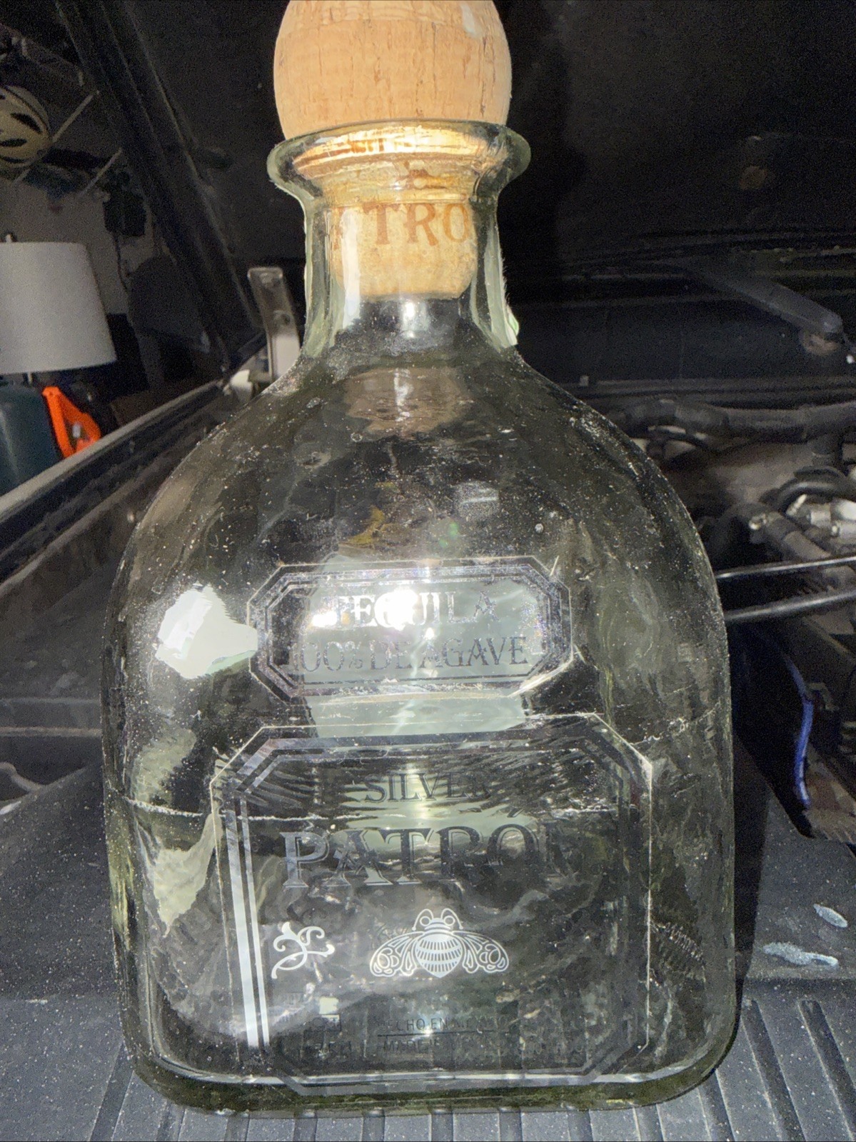 MINT 1.75 L Large  Patron Silver Tequila Bottle Cork good condition
