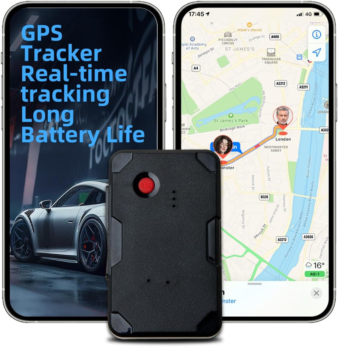 GPS Tracker for Vehicles, Hidden Magnetic 4G Tracker, 120-day battery