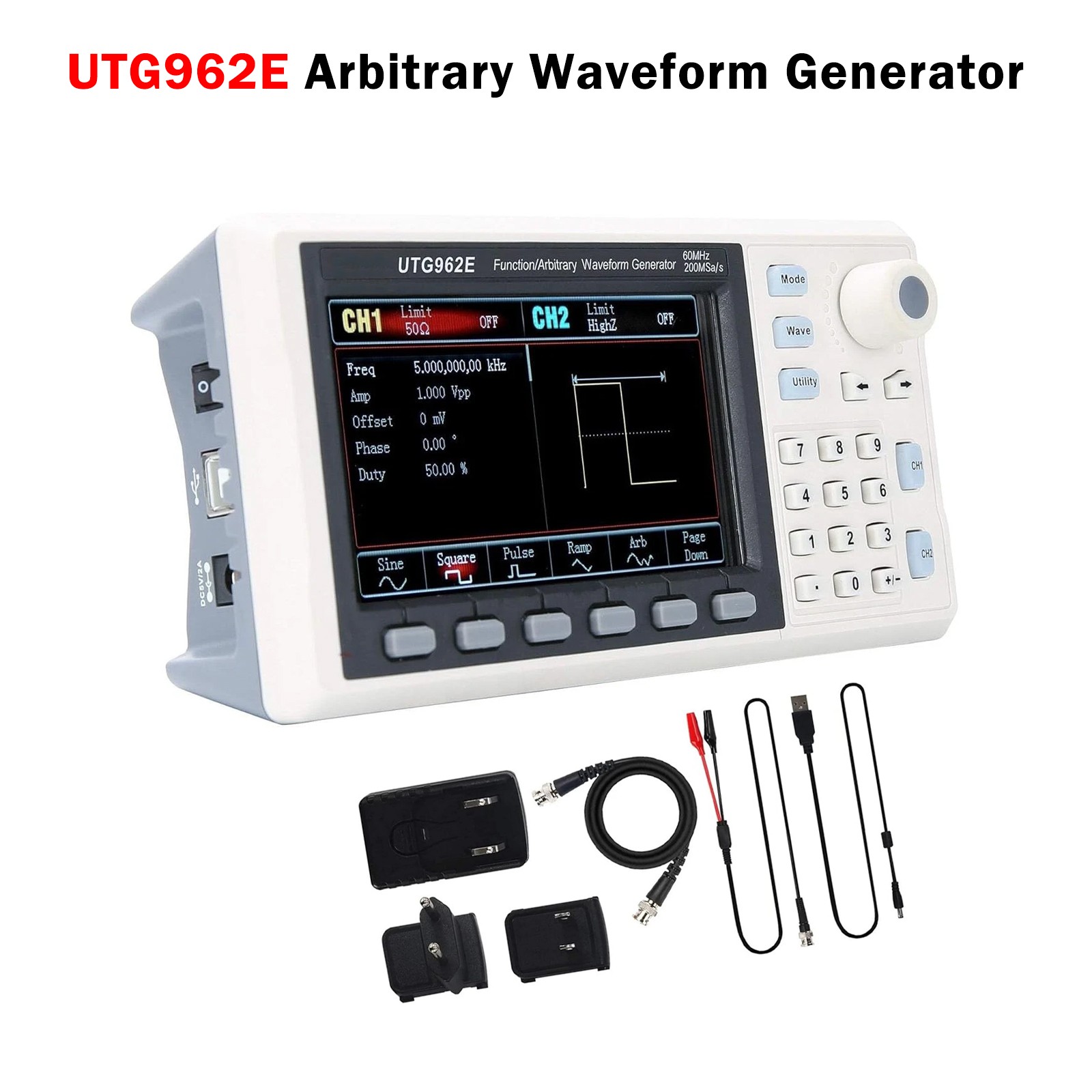 UTG962E Arbitrary Waveform Generator Function Generator Kit 60Mhz Dual-Channel