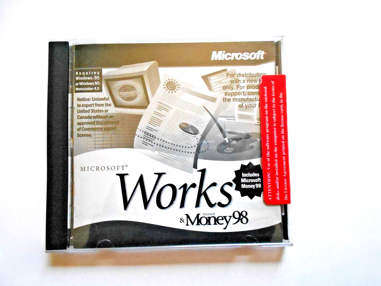 Microsoft Works Version 4.5 & Money 98 CD Rom Disc for Windows