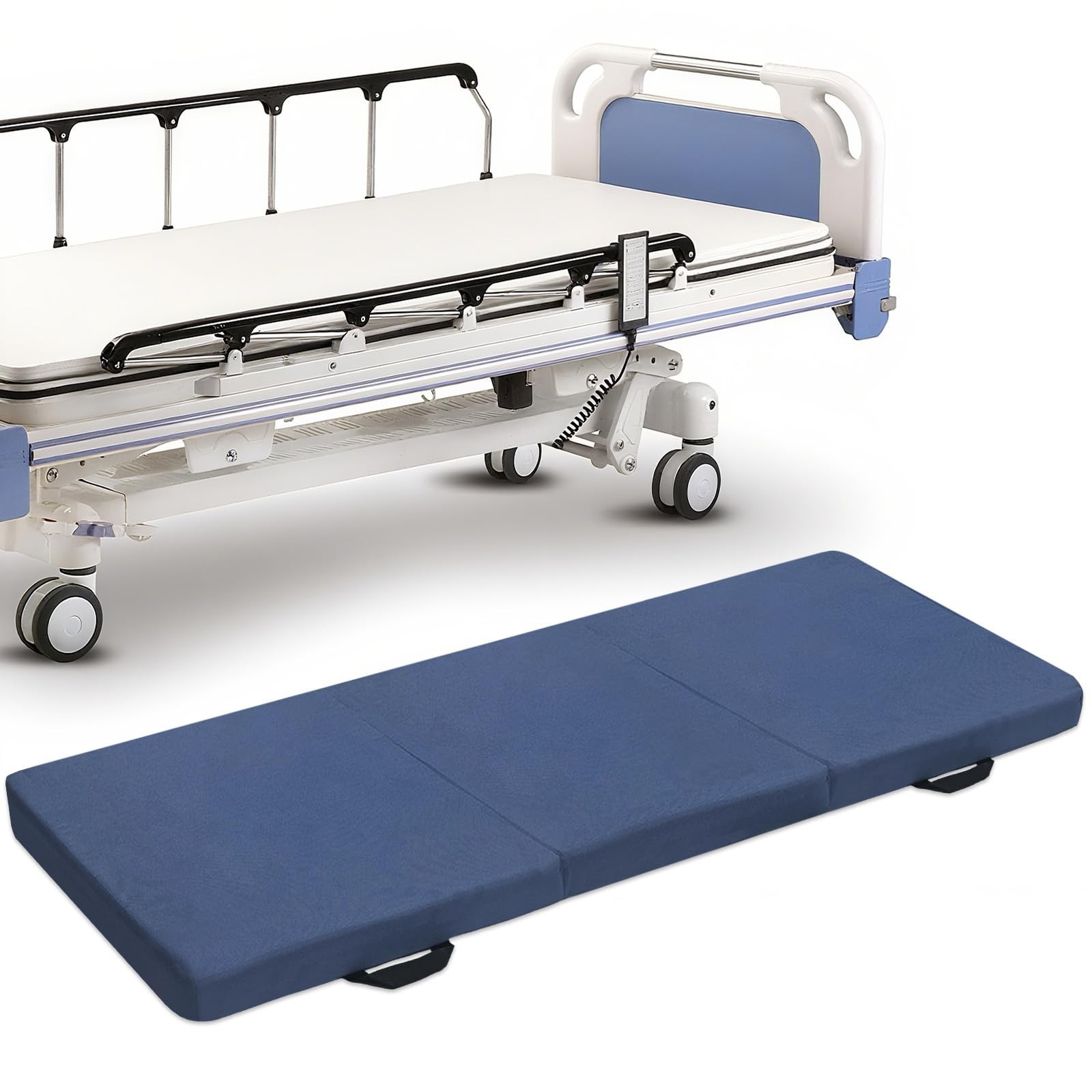 Foldable Fall Protection Mat for Elderly Blue Waterproof Non Slip Floor Mats ...