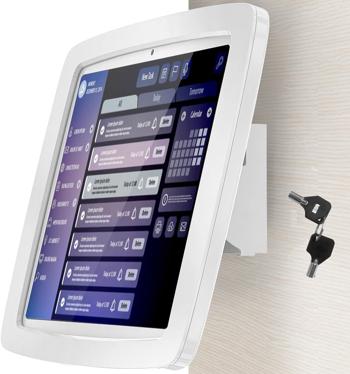 Tablet Wall Mount Lockable Tiltable anti Theft Security - Compatible with 10.9"
