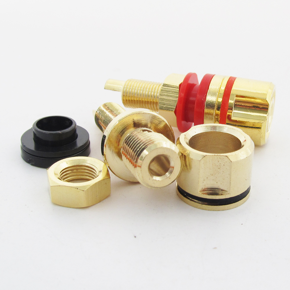 50pcs High Quality Gold Plated Copper Amplifier Speaker Terminal Binding Post
