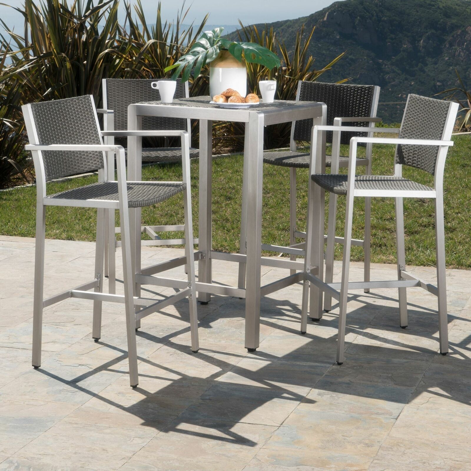 Outdoor Aluminum 5 Piece Bar Set