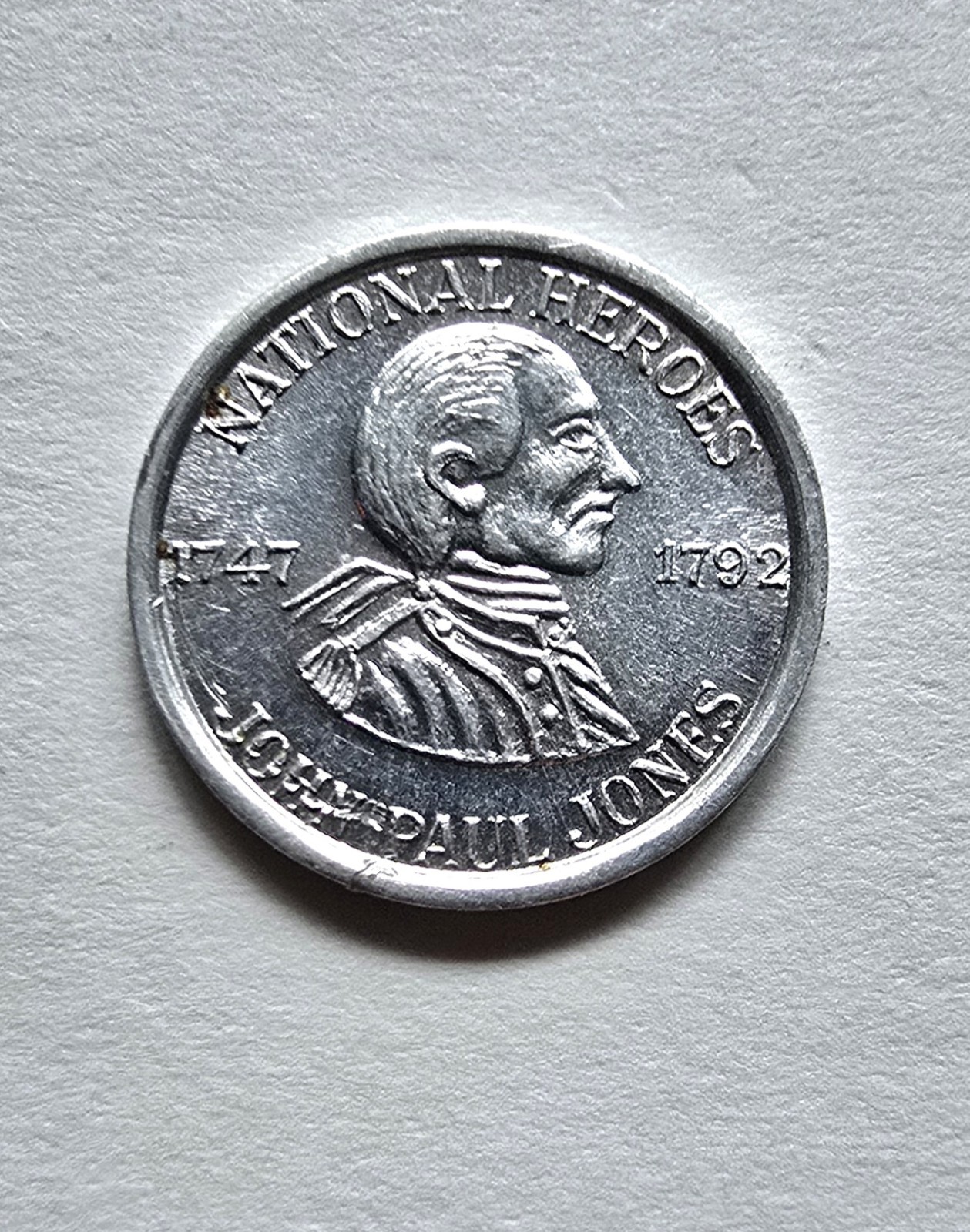 John Paul Jones & Buffalo Bill Play Money 10 Mazuma Aluminum 16mm Token Heros