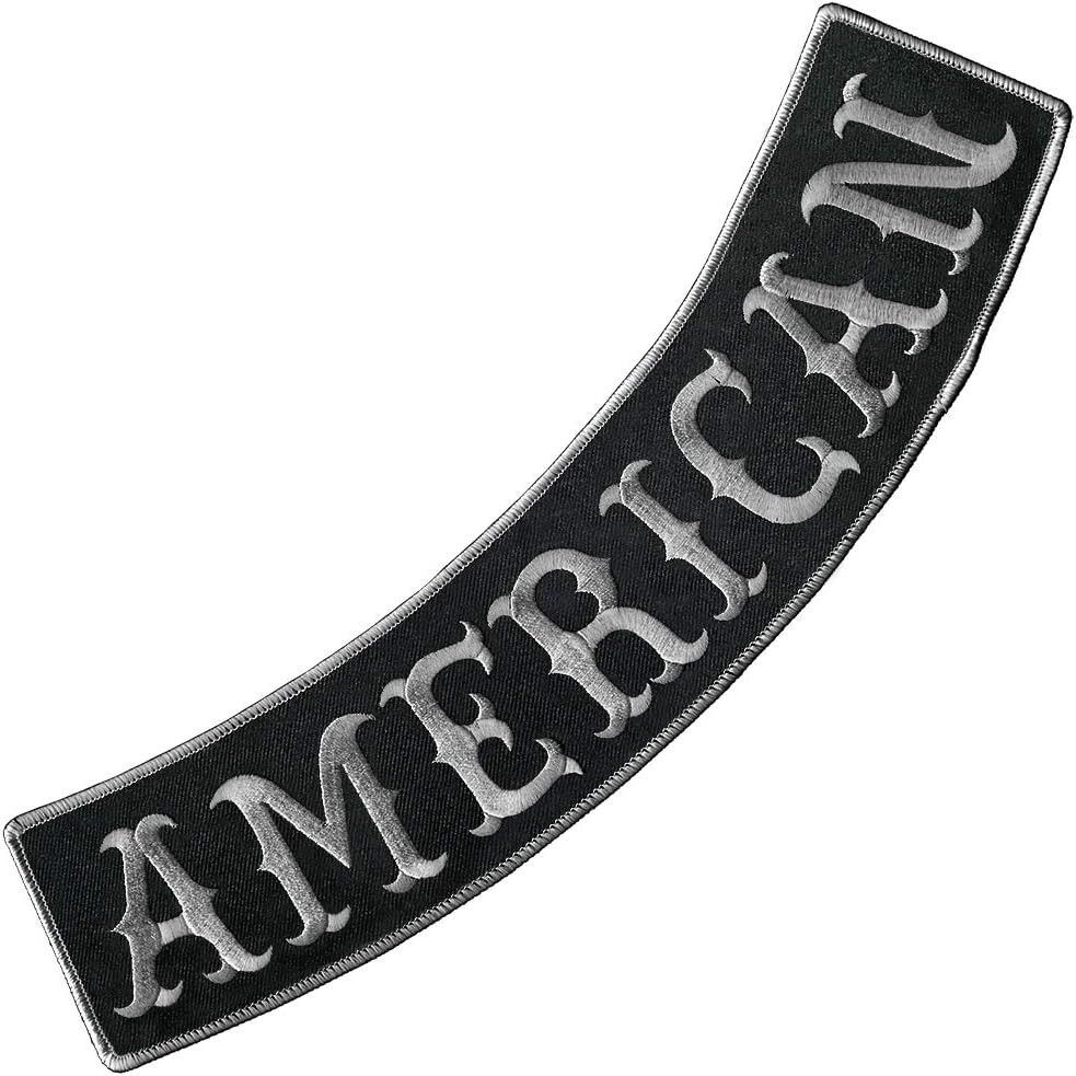 ® American Embroidered Iron-On Patch Biker Jacket Rider Vest Bottom Rocker Origi