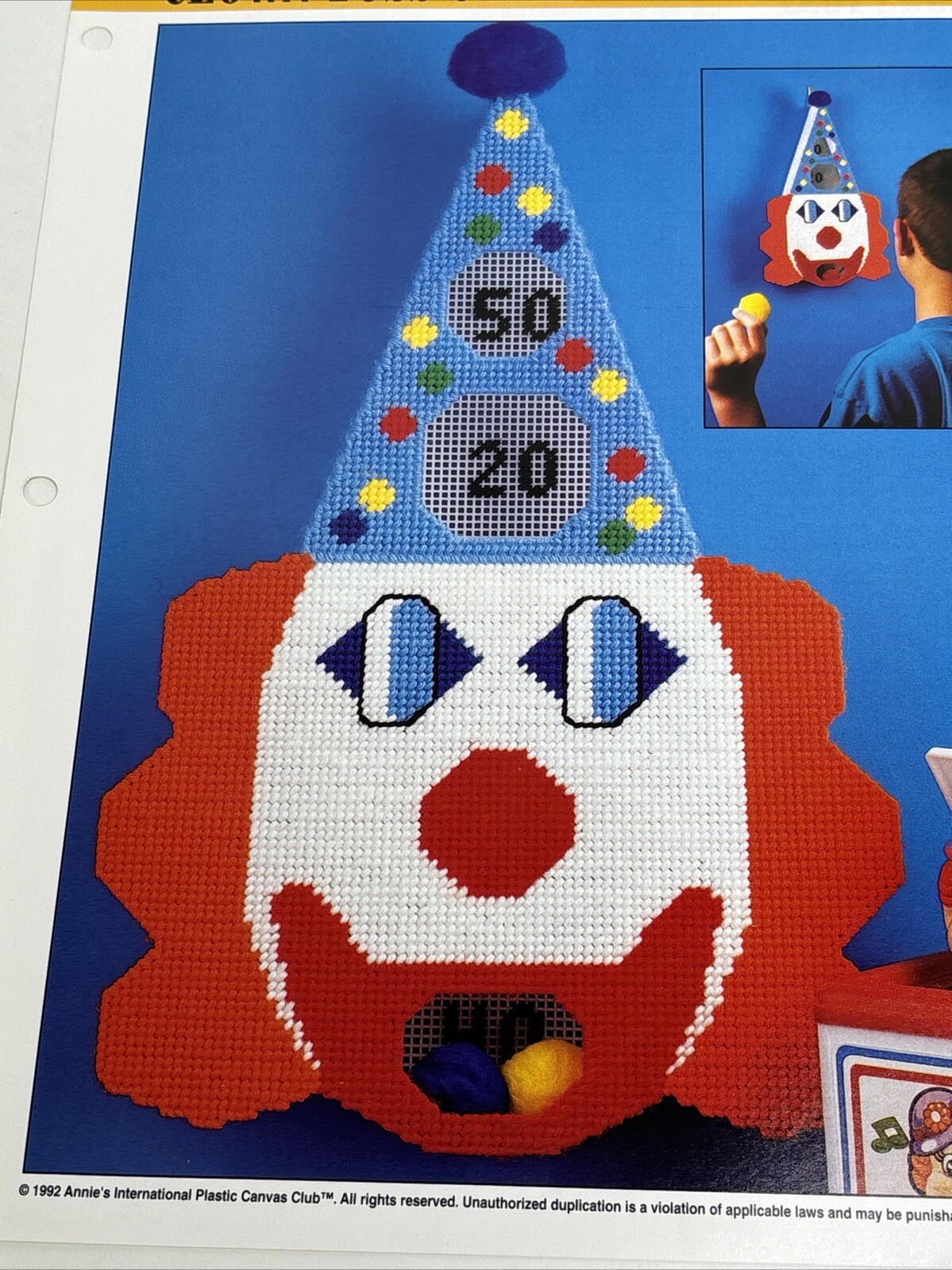 Clown Toss Game Annie's Attic Plastic Canvas Pattern Page