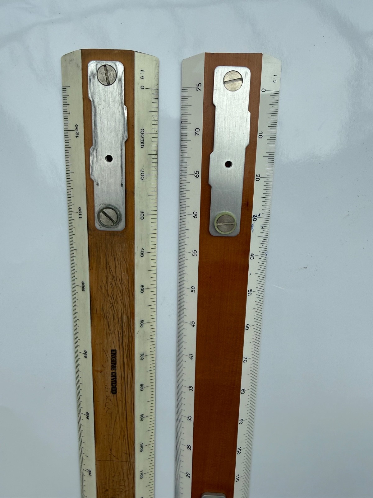 Drafting machine scale rules pair Ozalid 12” & 20”