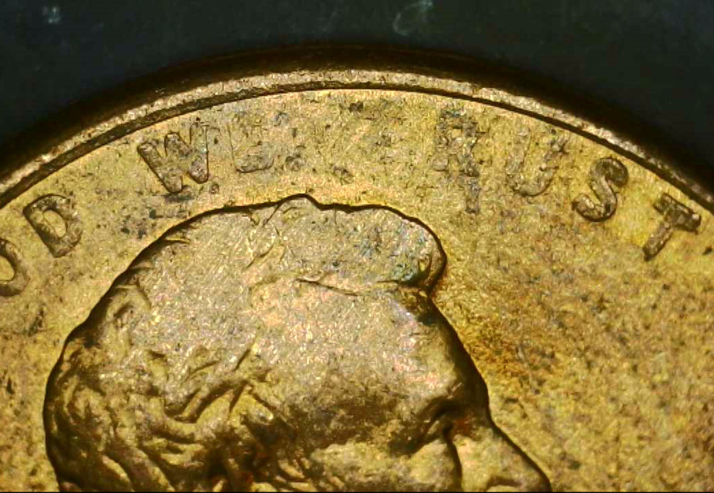 1992 D LINCOLN MEMORIAL-STRUCK THOUGH-OBV/REV-ERROR COIN[A232]