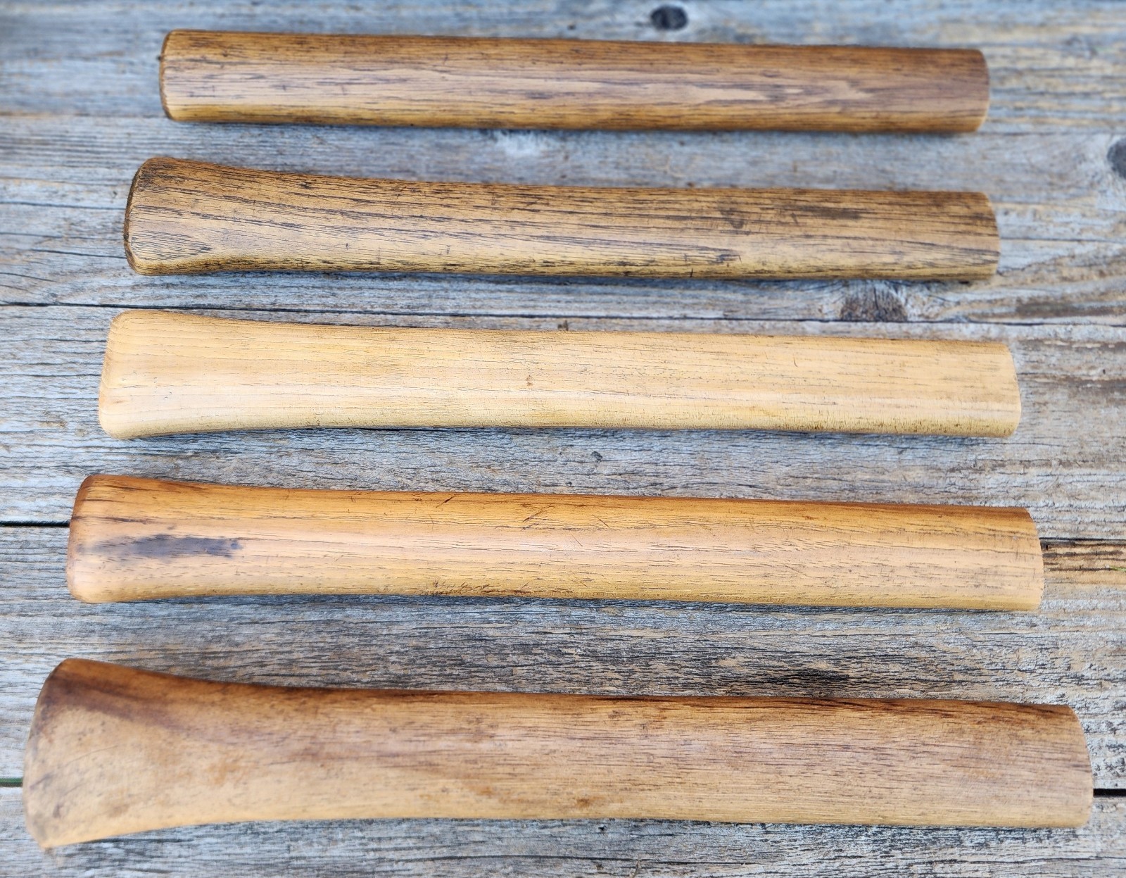 Lot of 5 Straight Handles - Hammer, Tools, Hatchets Hardwood Vintage Wood Crafts