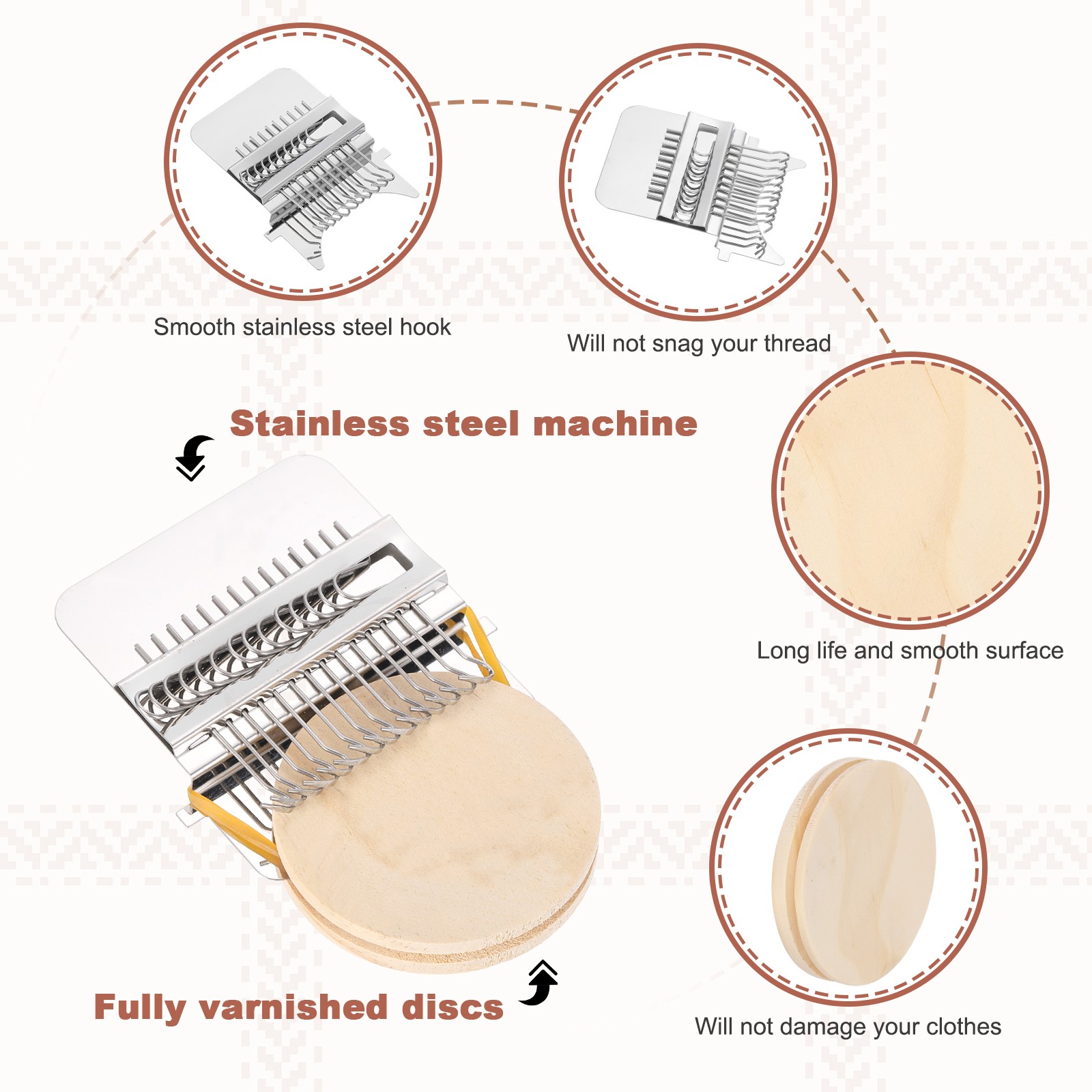 Speedweve Darning Loom, 14 Hooks Mini Weaving Knitting Machine Silver