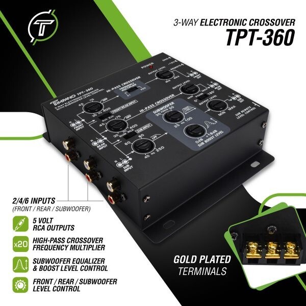 Timpano TPT-360 3-way Electronic Crossover with Remote Subwoofer Control
