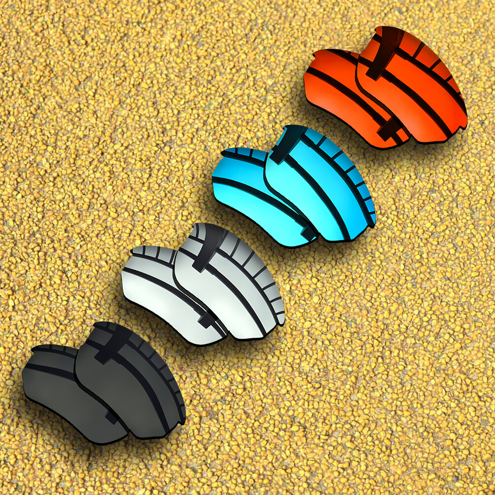 4 Pairs Lenses Replacement for-Oakley Flak Beta Polarized-Black&Silver&Blue&Red