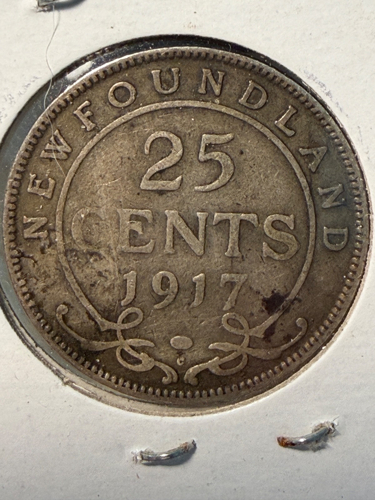 1917 Newfoundland 25 Cent coin