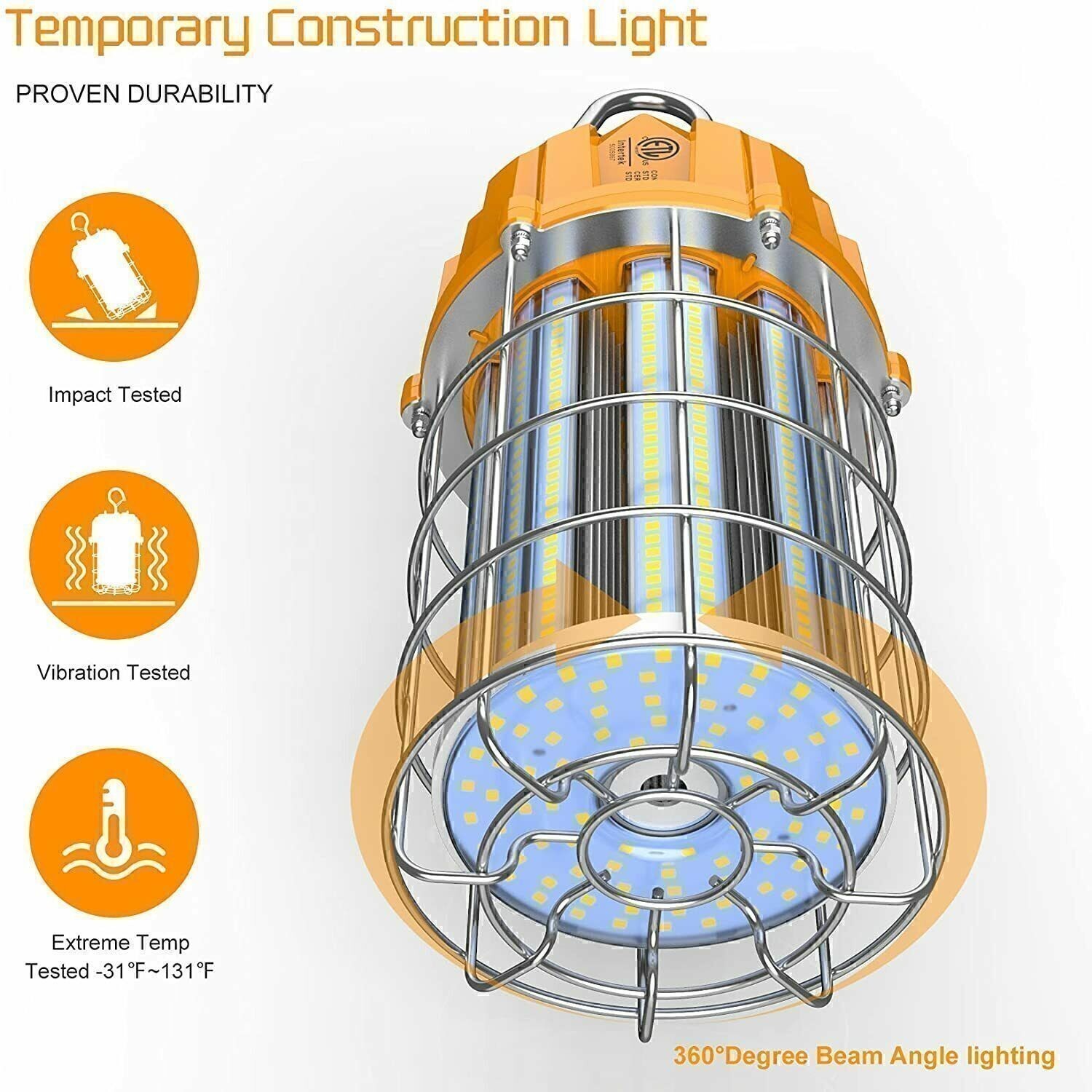 100W LED Temporary Work Lights Construction Lighting High Bay Workshop Jobsite
