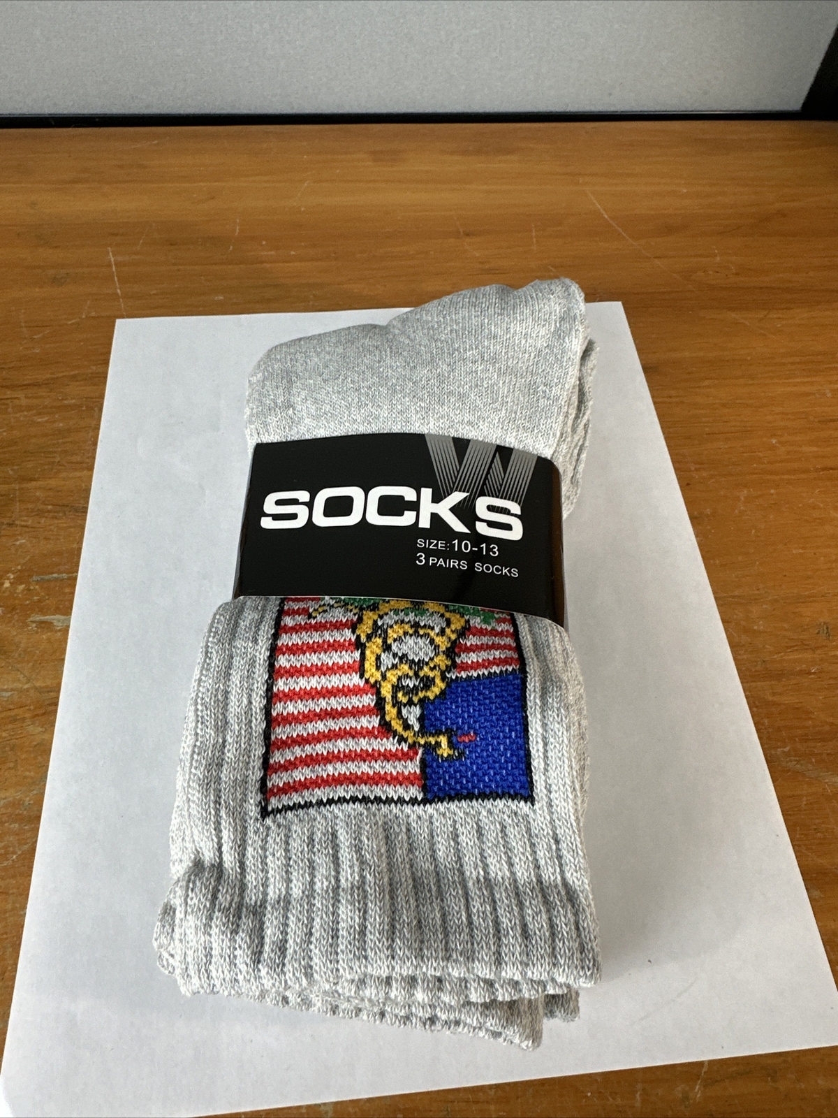 3 Pairs Of Don't Tread on Me Crew Socks Snake Flag Men's Size 10-13 Gray New