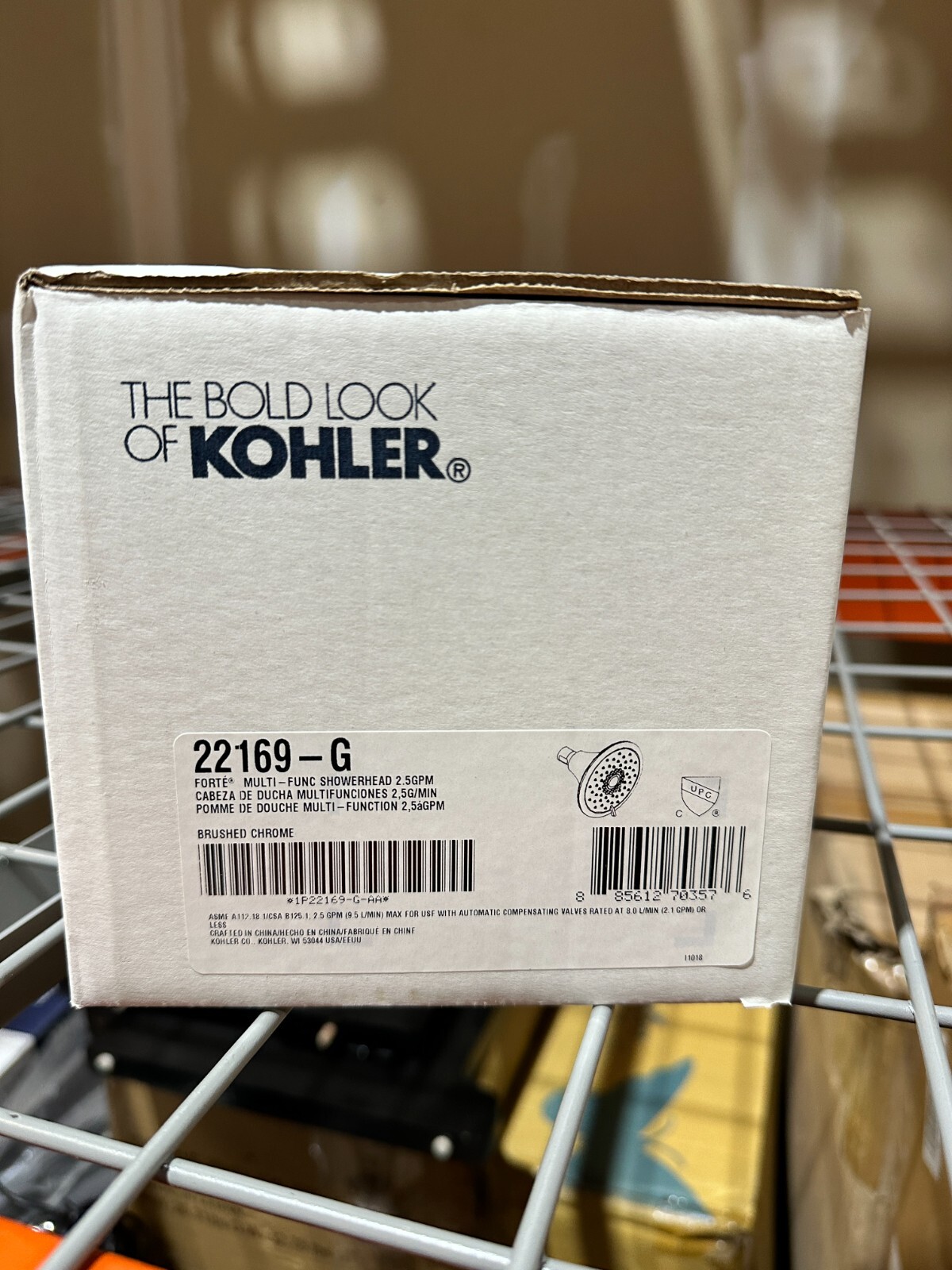 NEW Kohler 22169-G Forte Multi-Function 3 function Shower Head - Brushed Chrome