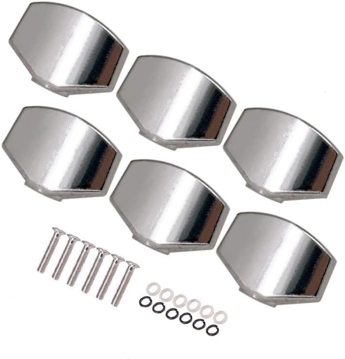 6 Pack Guitar Tuning Pegs Knob Replacement Polished Chrome Guitar Machine Heads
