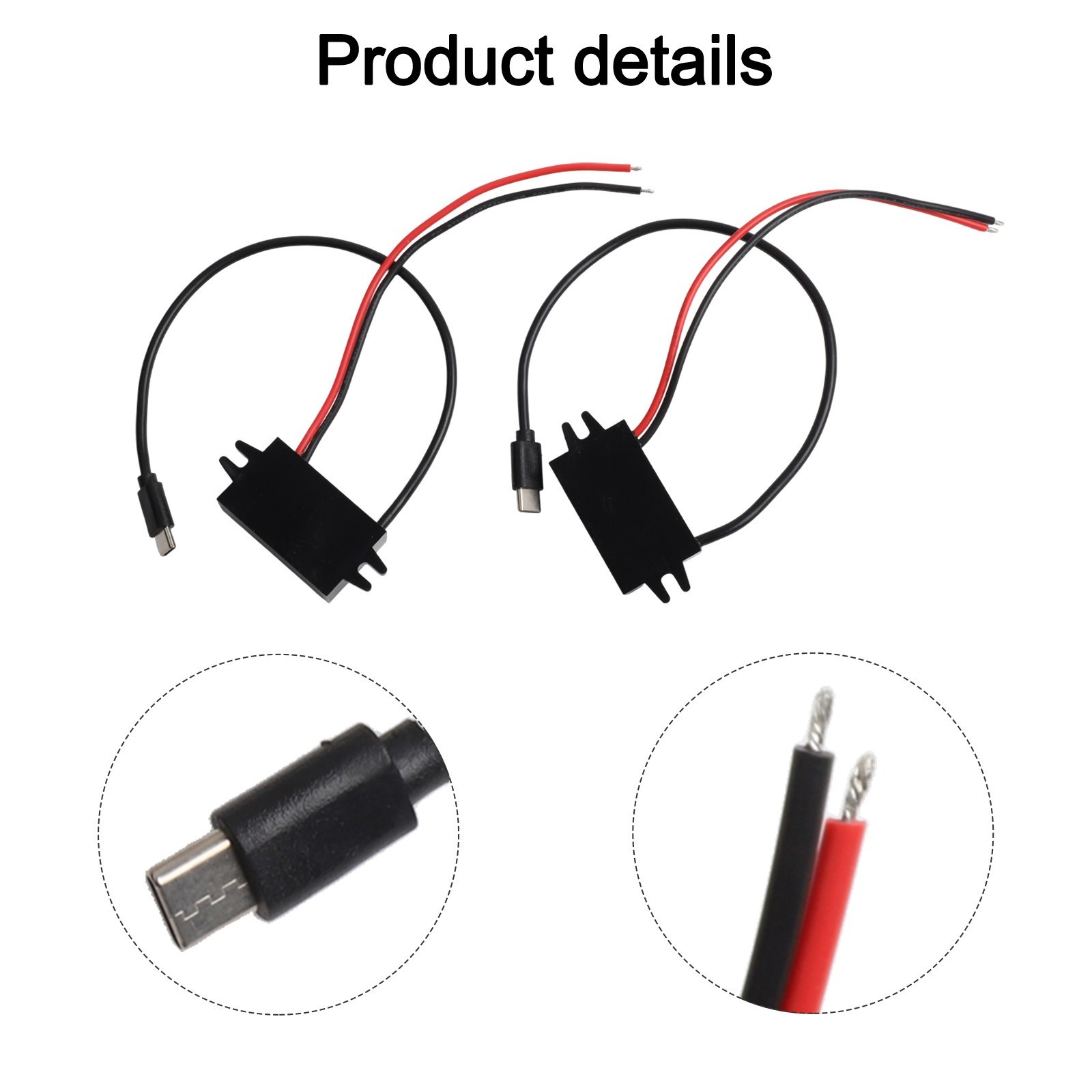 2 PCS Waterproof USB C DCDC Power Adapter for Converting DC Voltage to USB