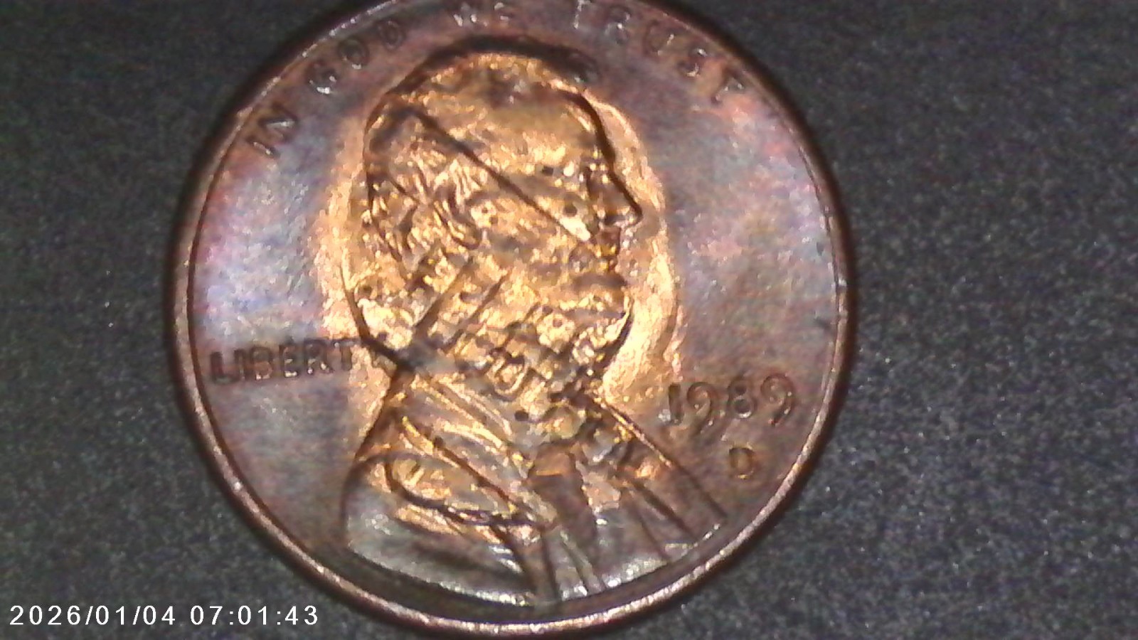1989-D Lincoln Memorial Cent DDO and DDR Error Coin, One of a kindFree Shipping.